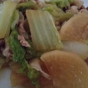 生姜でぽかぽか⭐️豚バラ大根の炒め煮